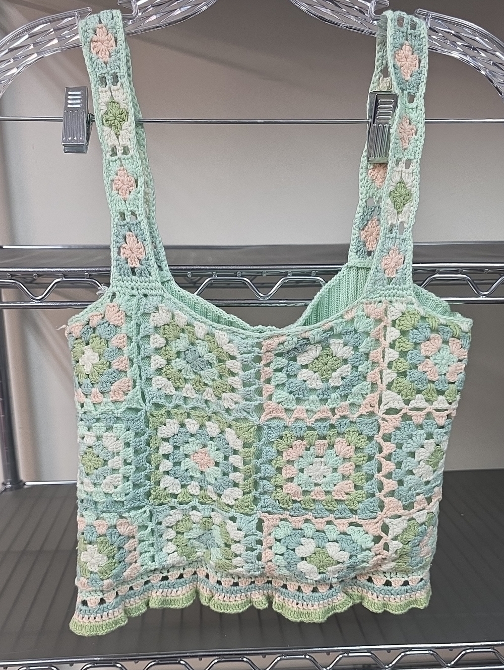 NWT American Eagle Crochet Granny Square Tank Top